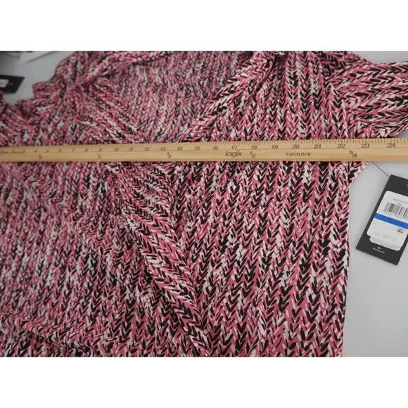 TOMMY HILFIGER Women's Chevron Long Sleeve Faux-Wrap Top XL - Picture 5 of 12